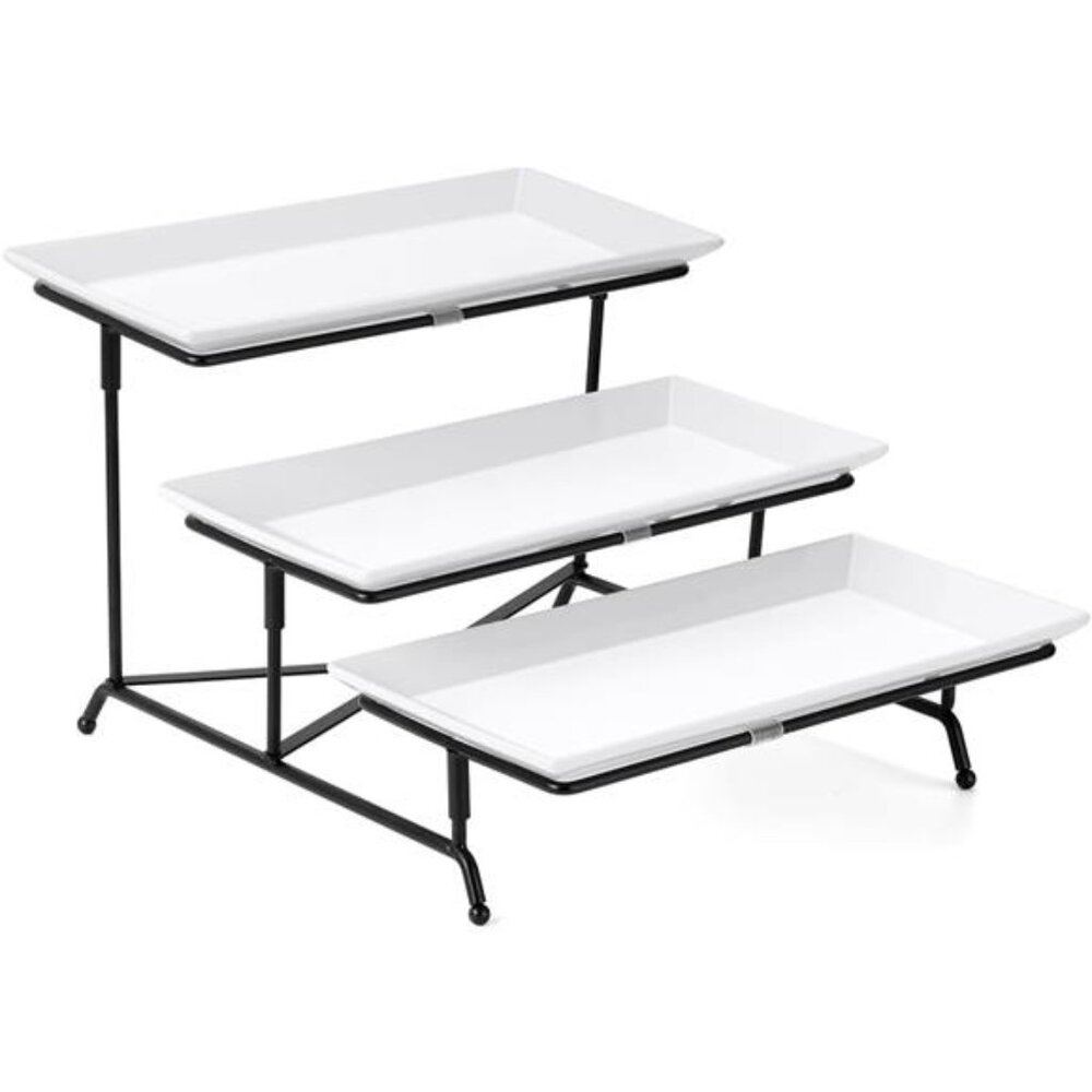3 Tier Serving Trays for Party, Porcelain Serving Platters and Trays, 12 Inch